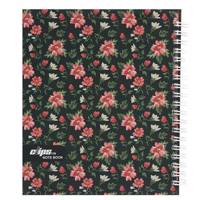 دفتر یادداشت 100 برگ کلیپس مدل گل 2 Clips 100 Sheets Flower 2 Design Hard Cover