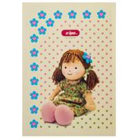 دفتر 50 برگ کلیپس طرح عروسک پارچه‌ای جلد شومیز Clips 50 Sheets Soft Cover Cloth Doll Design Notebook