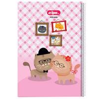دفتر 80 برگ کلیپس طرح گربه جلد شومیز Clips 80 Sheets Cast Design Soft Cover Notebook