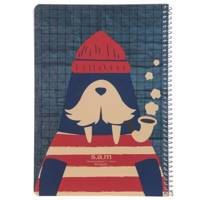 دفتر شطرنجی سم طرح سگ آبی Sam Beaver Checkered Notebook