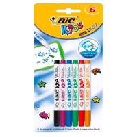 ماژیک وایت برد بیک مدل Kids Mini Velleda 6 Color Bic Kids Mini Velleda 6 Color Whiteboard Marker