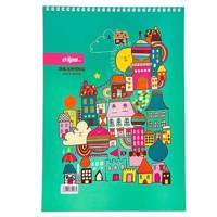 دفتر نقاشی 30 برگ کلیپس طرح خانه جلد شومیز Clips 30 Sheets Baby Home Design Soft Cover Painting Notebook