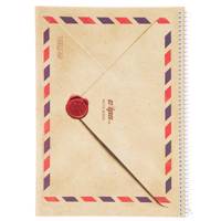 دفتر 100 برگ کلیپس طرح پاکت نامه جلد شومیز Clips 100 Sheets Ring Cover Envelope Design Notebook
