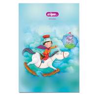 دفتر 50 برگ کلیپس جلد شومیز طرح پسر شوالیه Clips 50 Soft Cover Boy Knight Background Design Notebook