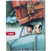 دفتر 100 برگ کلیپس مدل کلاسوری طرح مسافرت جلد سخت Clips 100 Sheets Hard Cover Travelling Design Ring Binder Notebook