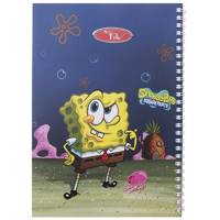 دفتر 80 برگ کلیپس طرح باب اسفنجی 1 جلد شومیز Clips 80 Sheets Spongebob 1 Design Soft Cover Notebook