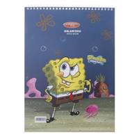 دفتر نقاشی 30 برگ کلیپس طرح باب اسفنجی 1 جلد شومیز Clips 30 Sheets Spongebob 1 Design Soft Cover Painting Notebook