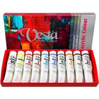 رنگ اکریلیک 10 رنگ وستا حجم 37 میلی لیتر Vesta 10 Color Acrylic 37ml