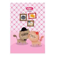 دفتر 50 برگ کلیپس طرح گربه جلد شومیز Clips 50 Sheets Cats Design Soft Cover Notebook