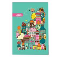 دفتر 50 برگ کلیپس طرح خانه کودک جلد شومیز Clips 50 Sheets Home Design Soft Cover Notebook