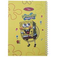 دفتر 80 برگ کلیپس طرح باب اسفنجی 2 جلد شومیز Clips 80 Sheets Spongebob 2 Design Soft Cover Notebook