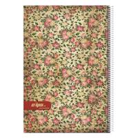 دفتر 80 برگ کلیپس طرح گل 3 جلد شومیز Clips 80 Sheets Flower Design 3 Soft Cover Notebook